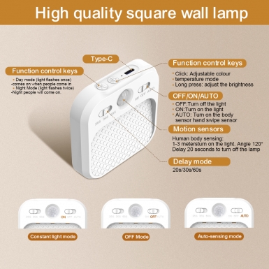 LED室内灯 - HCP259-方形人体感应壁灯